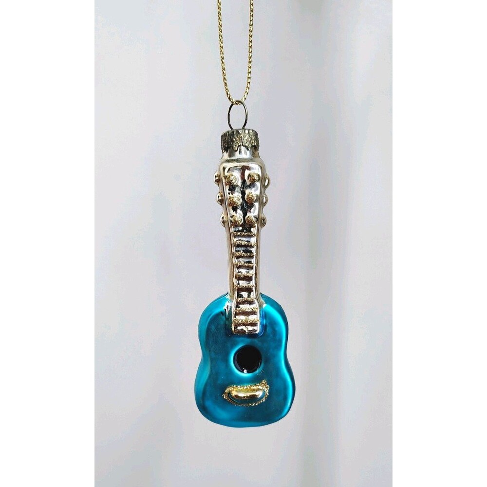 Thomas Pacconi Museum Series Blue Guitar Glass Christmas Ornament Vintage